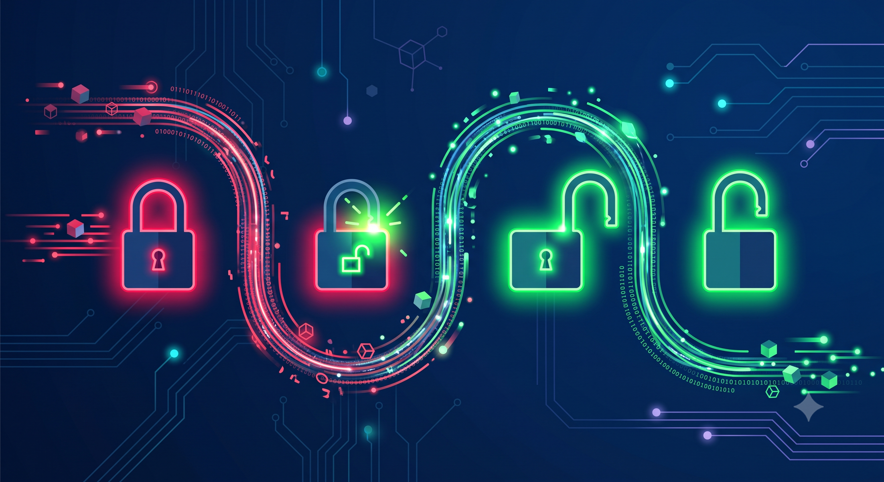Zero trust security lock illustration