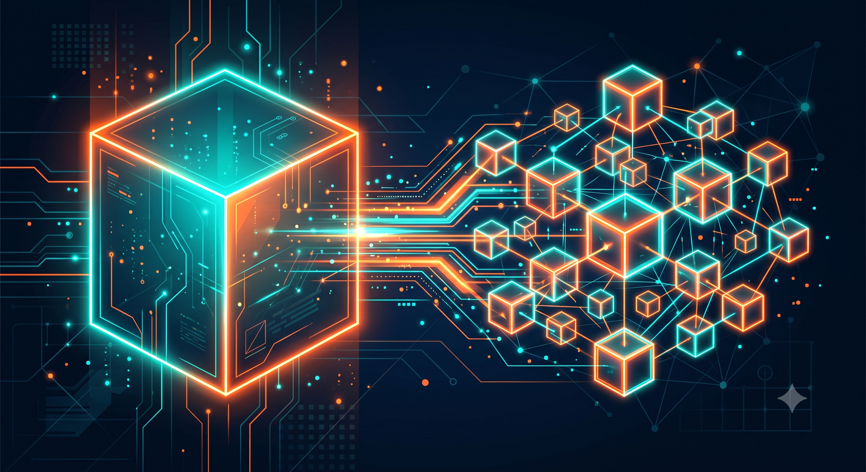 Monolithic block splitting into microservices illustration