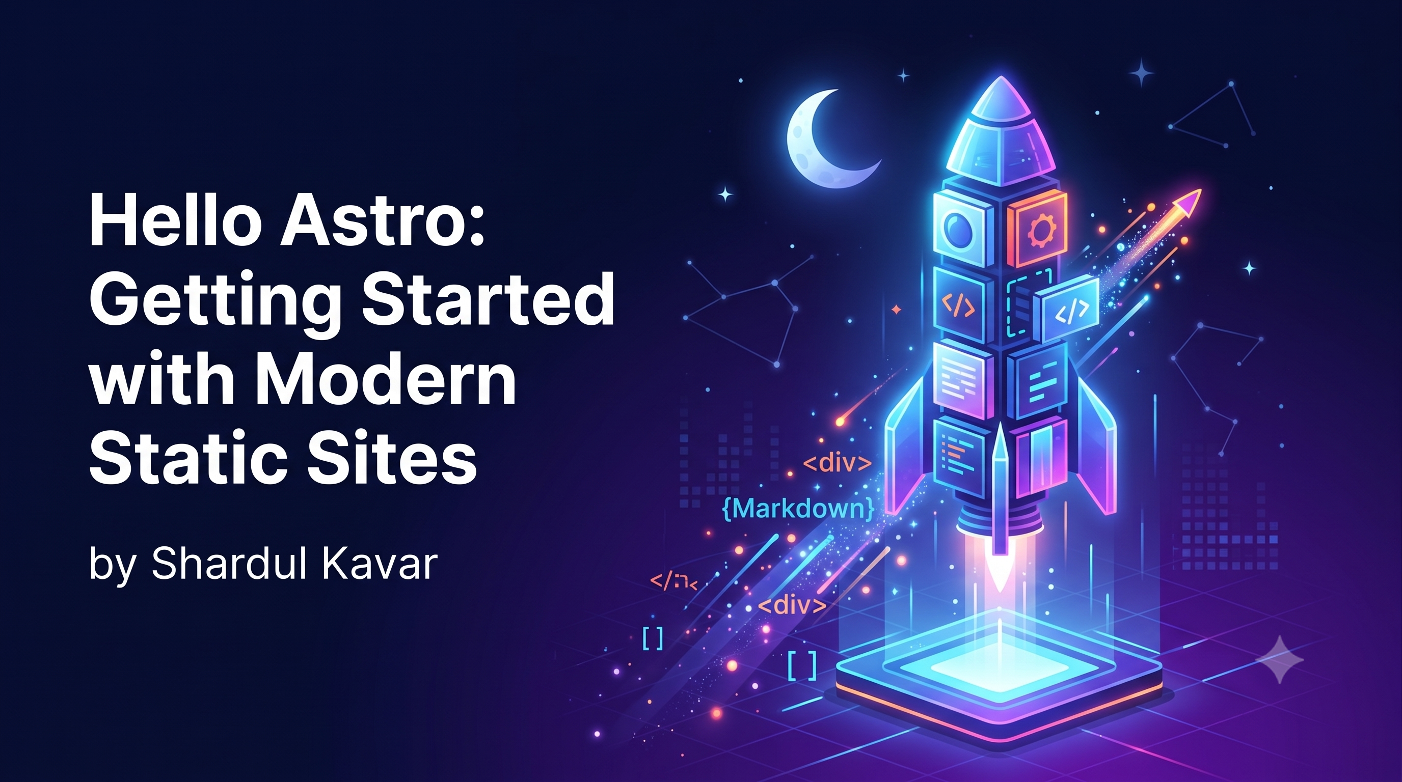 Astro framework logo and stylized space background