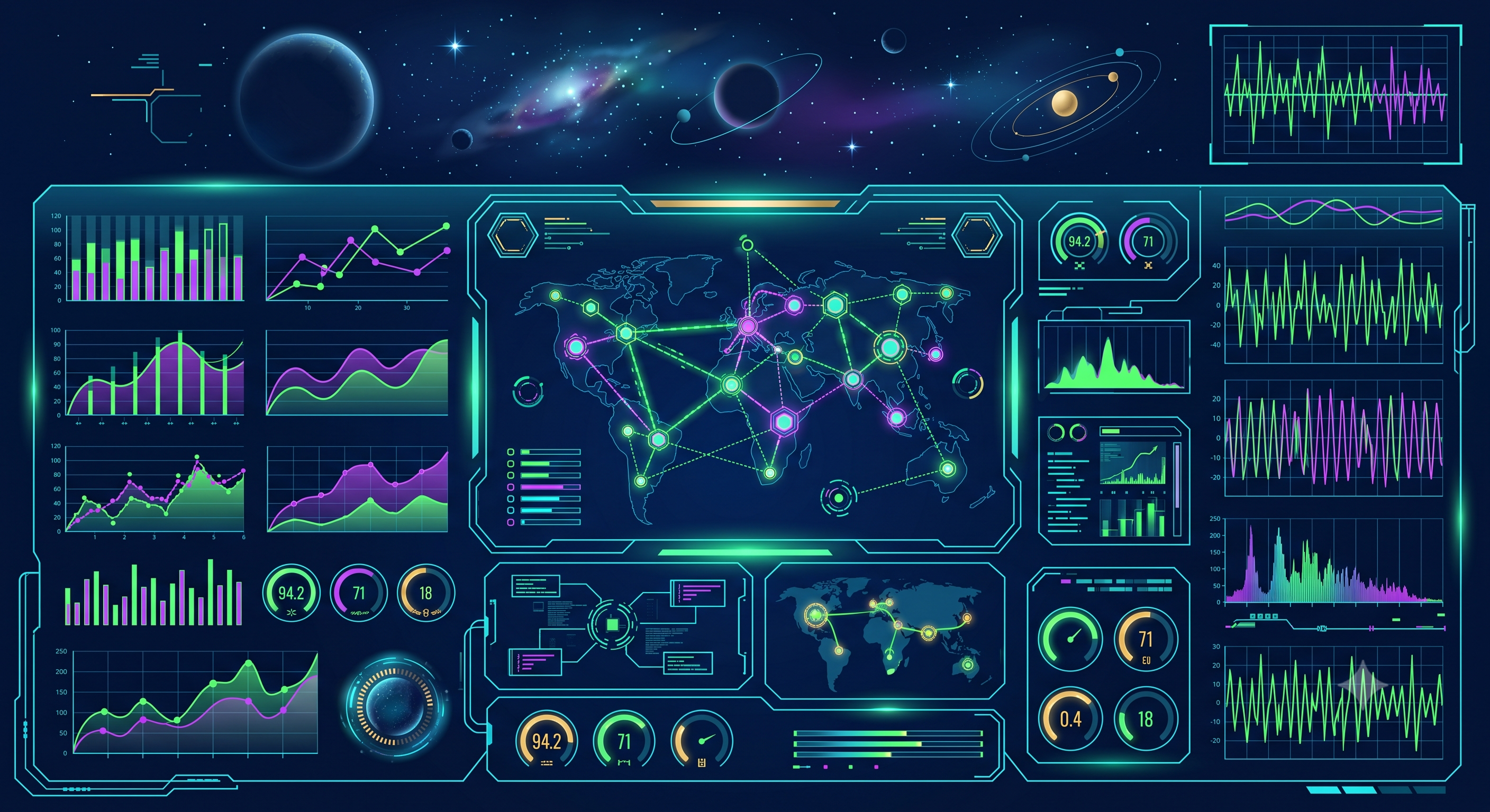 Observability dashboard and metrics illustration